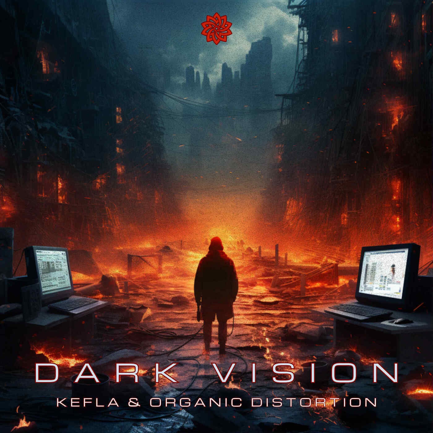 Cover - Organic Distortion, KEFLA, Psyfeature - Dark Vision (Original Mix)