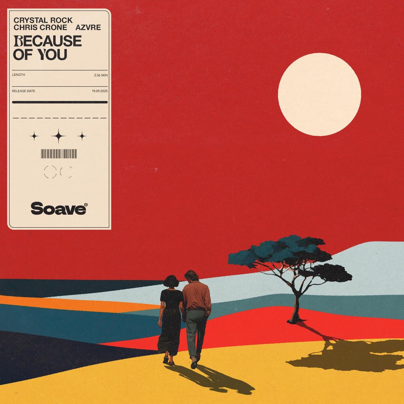 Cover - Crystal Rock, Chris Crone, AZVRE - Because of You (Extended Mix)