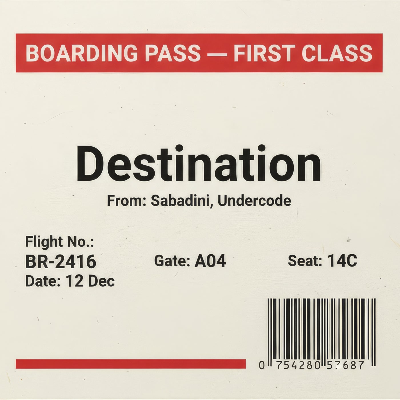 Cover - Undercode, Sabadini - Destination (Original Mix)