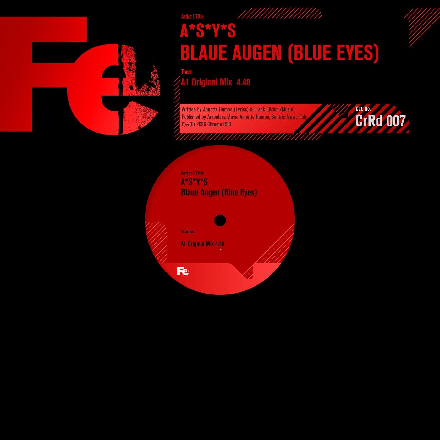 Cover - A*S*Y*S - Blaue Augen (Blue Eyes) (Original Mix)