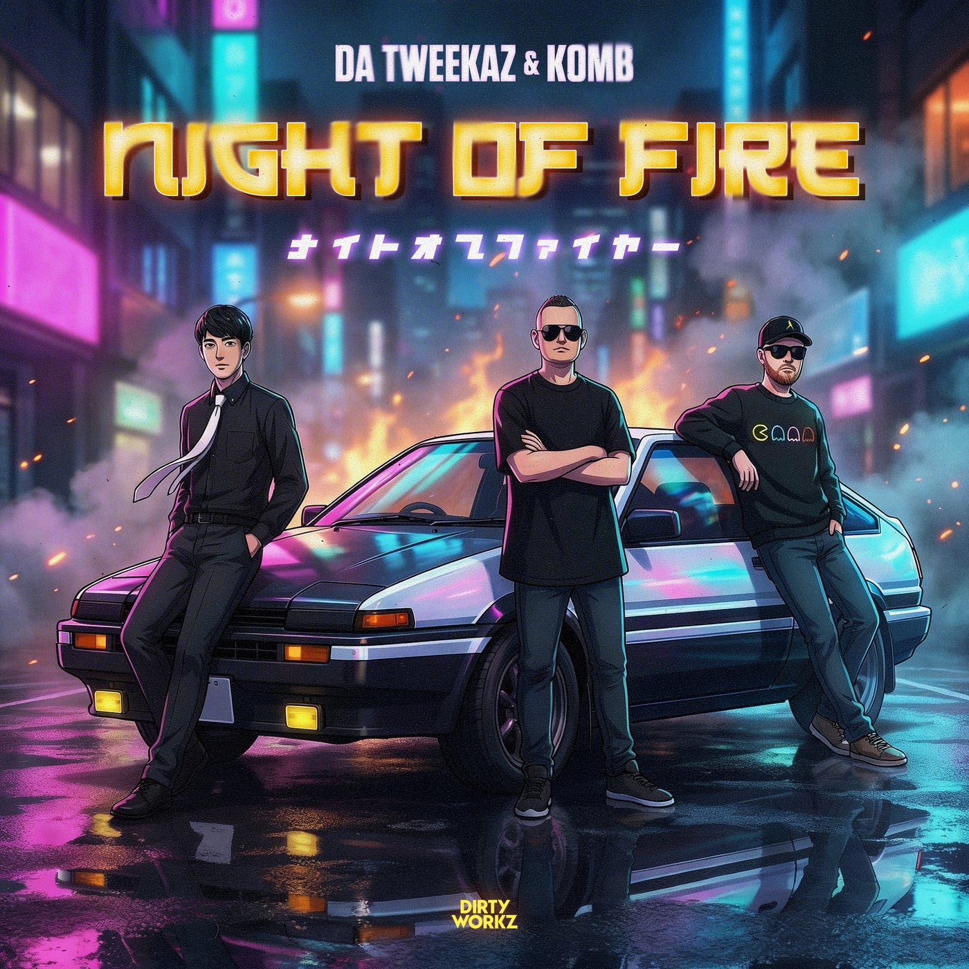 Cover - Da Tweekaz, Komb - Night Of Fire (Extended Mix)
