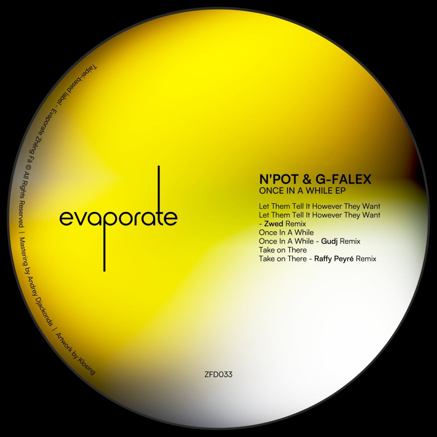 Cover - N'Pot, G-Falex - Once In A While (Gudj Remix) Promo tools