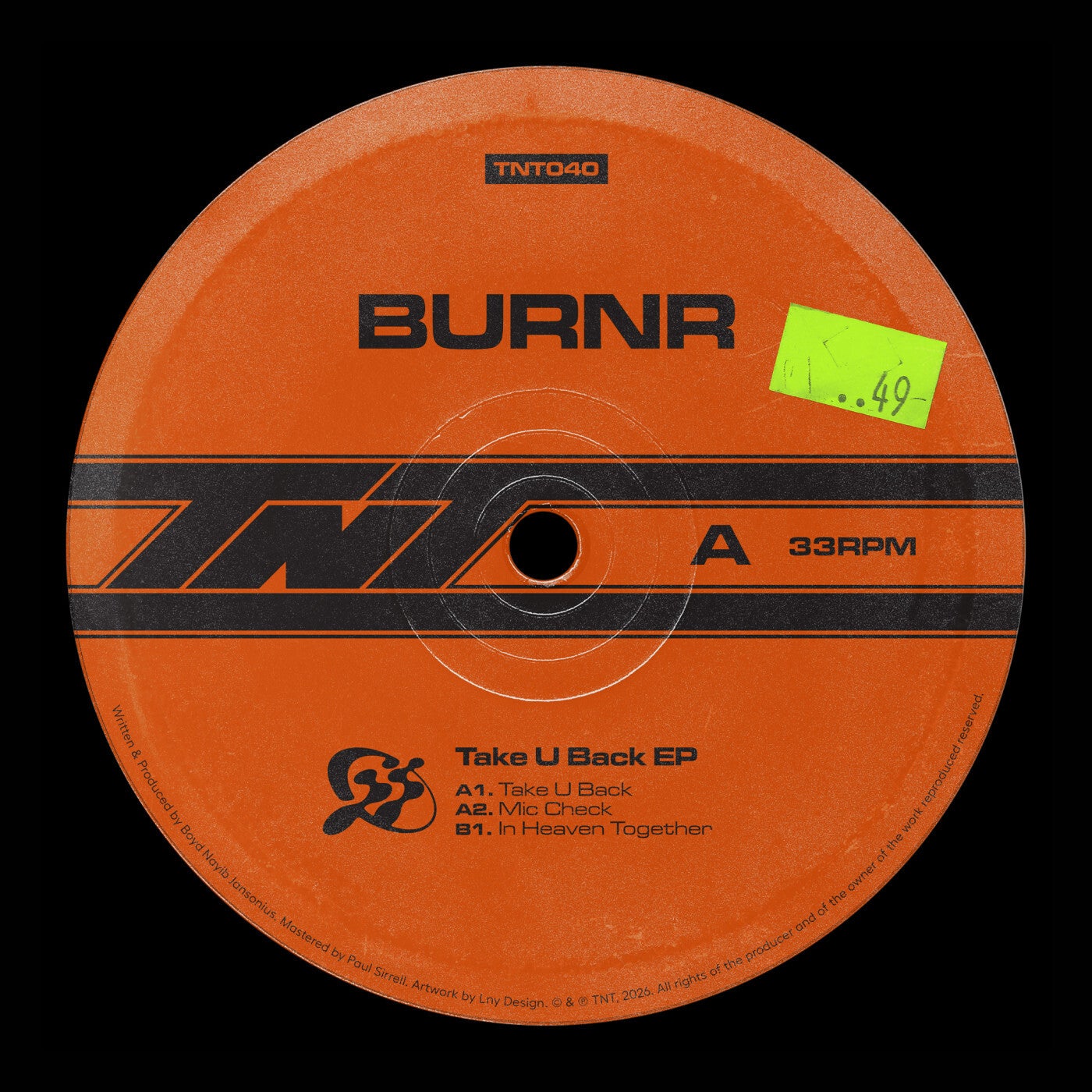 Cover - BURNR - Take U Back (Original Mix) Promo tools