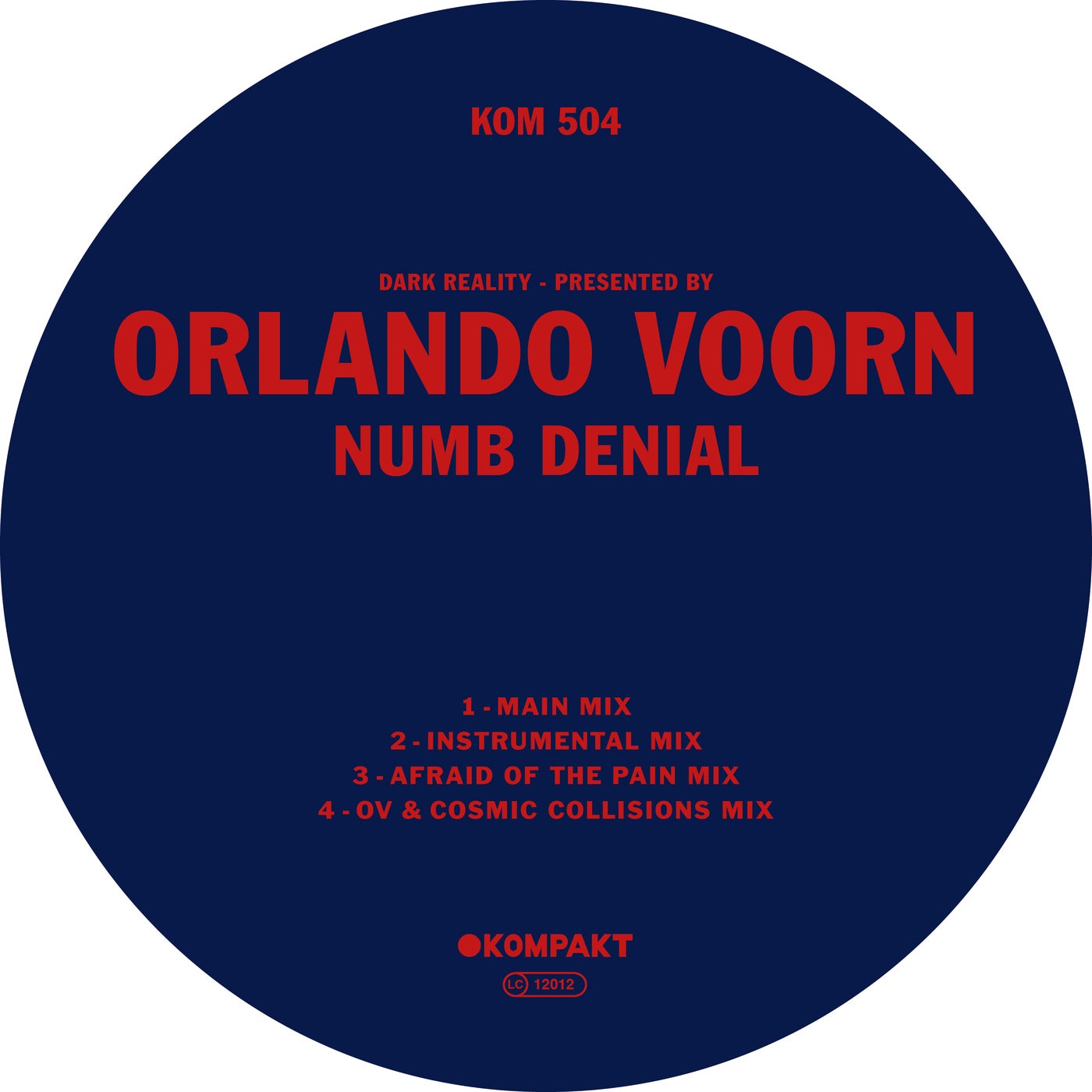 Cover - Orlando Voorn - Numb Denial (Main Mix) Promo tools