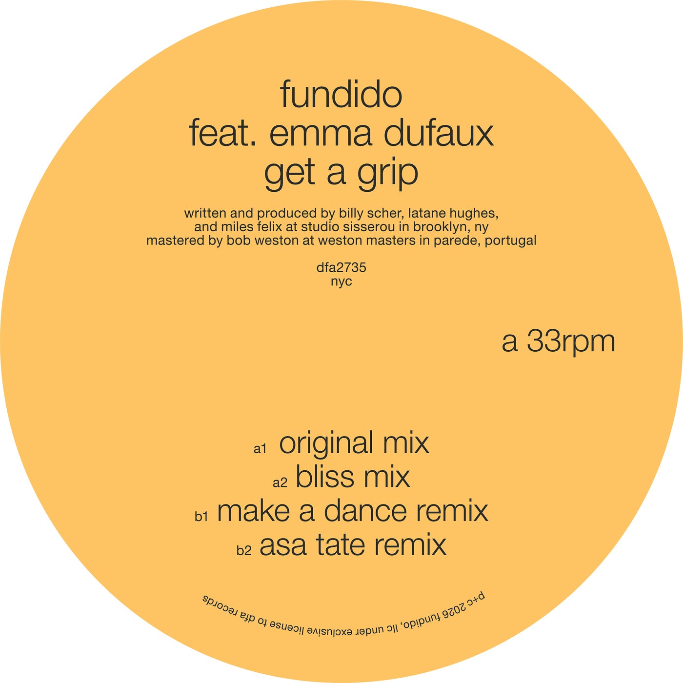 Cover - Fundido, Emma Dufaux - Get A Grip (Make A Dance Remix) Promo tools