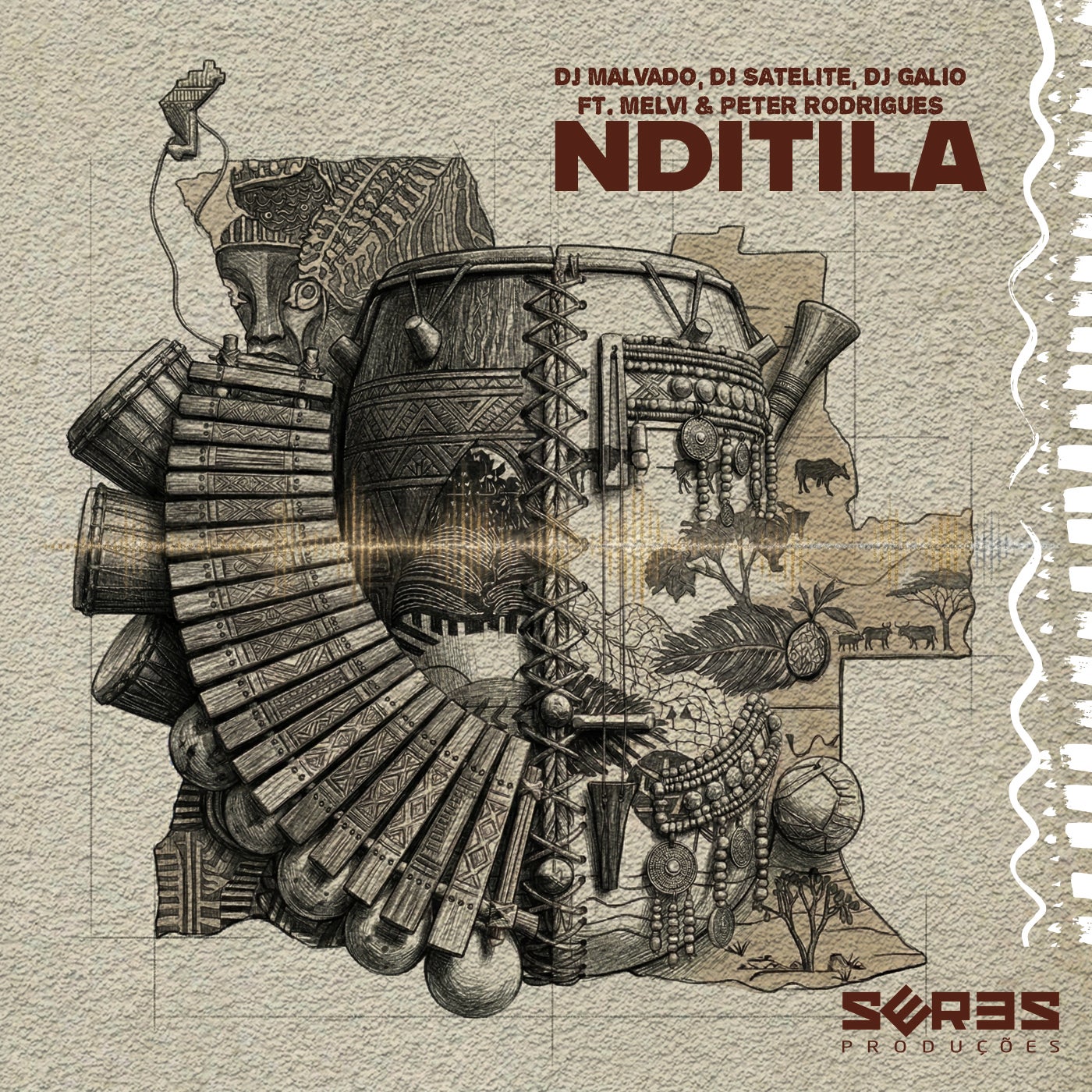 Cover - DJ Malvado, DJ Satelite, Dj Gálio, Peter Rodrigues, Melvi, Seres Producoes - N'ditila (Original Mix) Promo tools