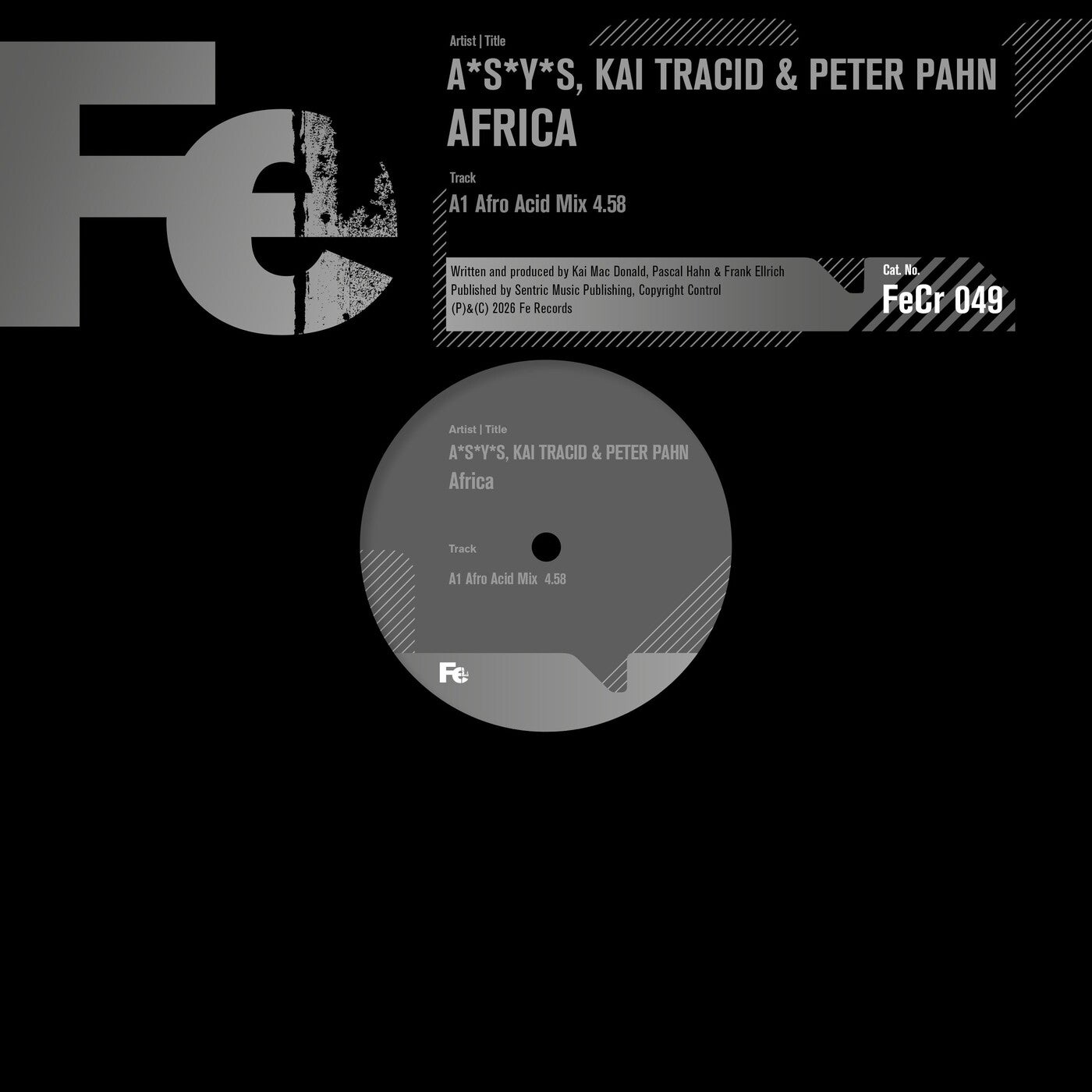 Cover - Kai Tracid, A*S*Y*S, PETER PAHN - Africa (Afro Acid Mix) Promo tools
