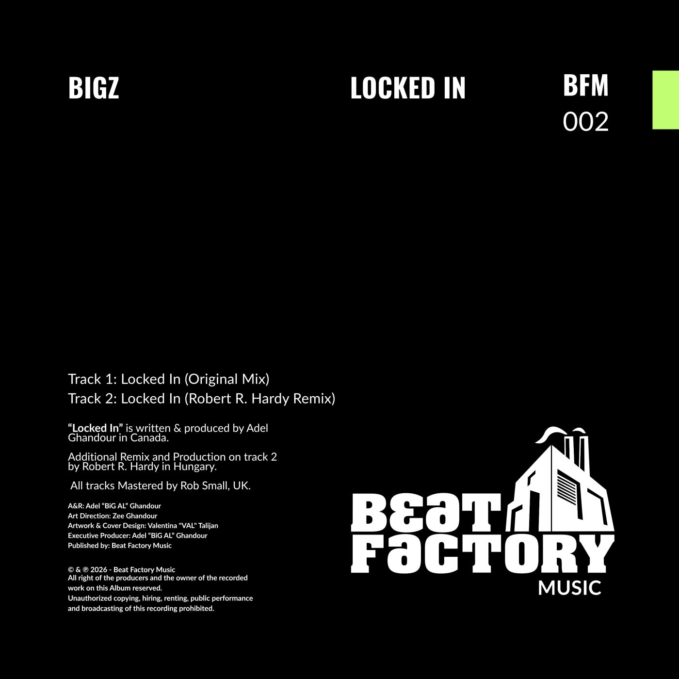 Cover - BiGz - Locked In (Robert R. Hardy Remix) Promo tools
