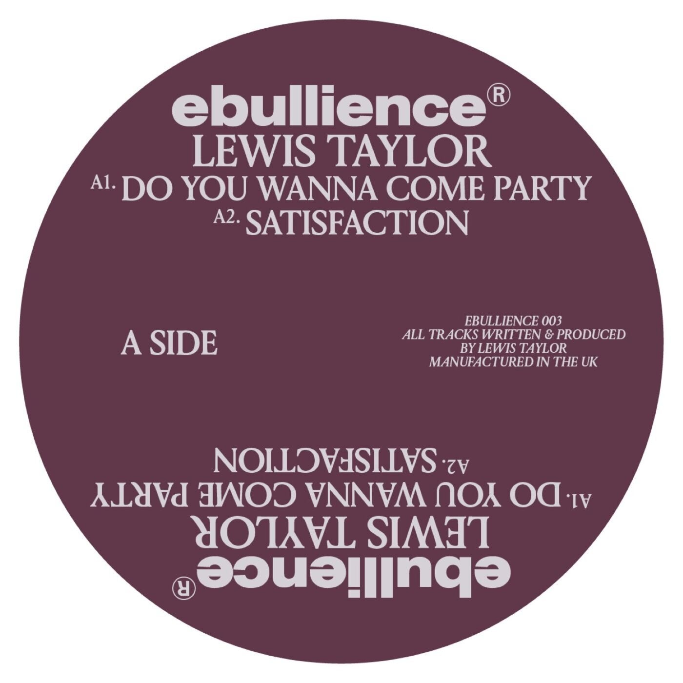 Cover - Lewis Taylor - Satisfaction (Original Mix) Promo tools