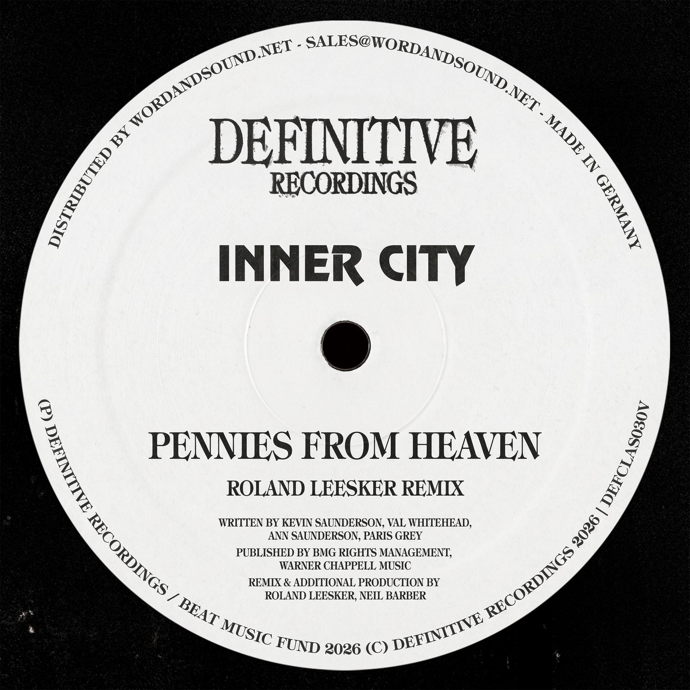 Cover - Inner City, Kevin Saunderson - Pennies From Heaven (Roland Leesker Remix) Promo tools