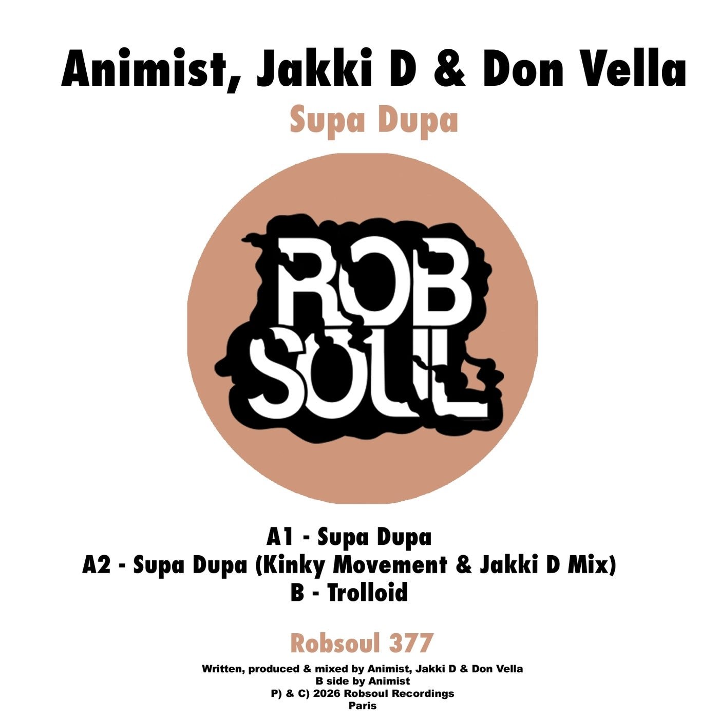Cover - Animist, Don Vella, Jakki D - Supa Dupa (Original Mix) Promo tools